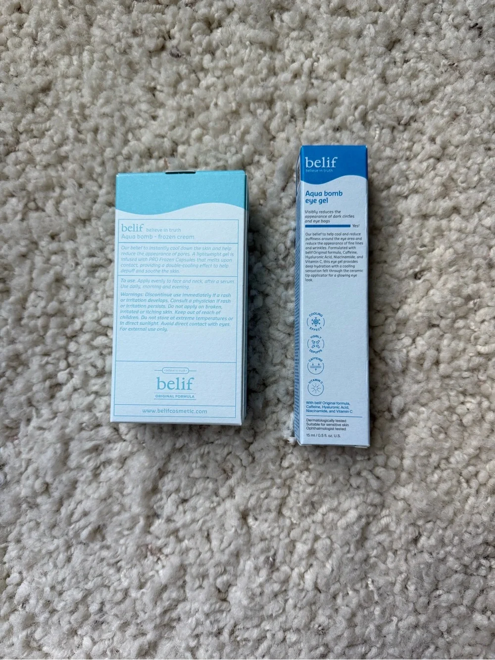 Belif Aqua Bomb Depuffing Eye Gel & Frozen Cream